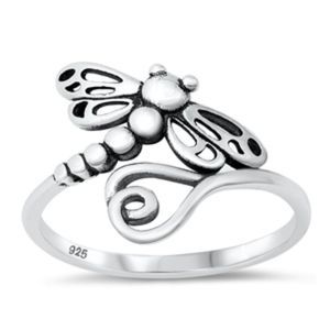 Silver Ring - Dragonfly Ring Sterling Silver Ring - 925 size 5-10